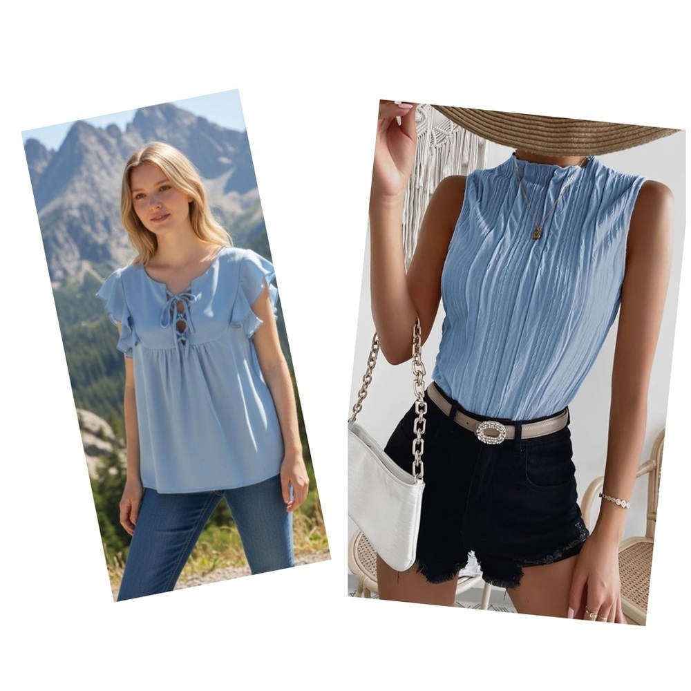 NWT--Small TWO CASUAL BUSINESS
Sleeveless textured & Tie Tops